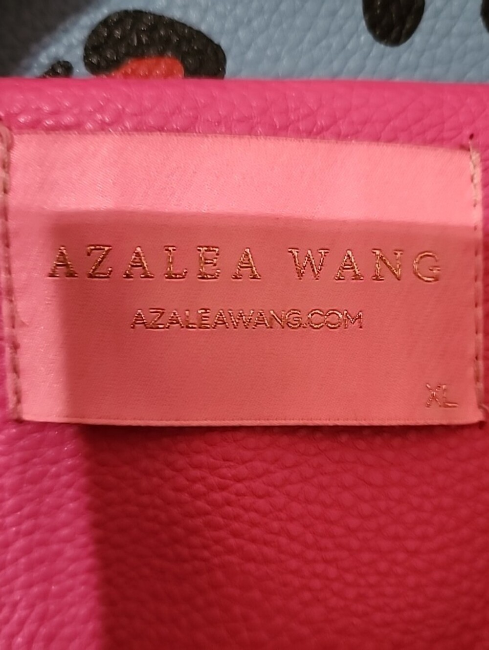 Azalea Wang pink and black faux leather studded graffiti moto jacket. - Picture 6 of 8